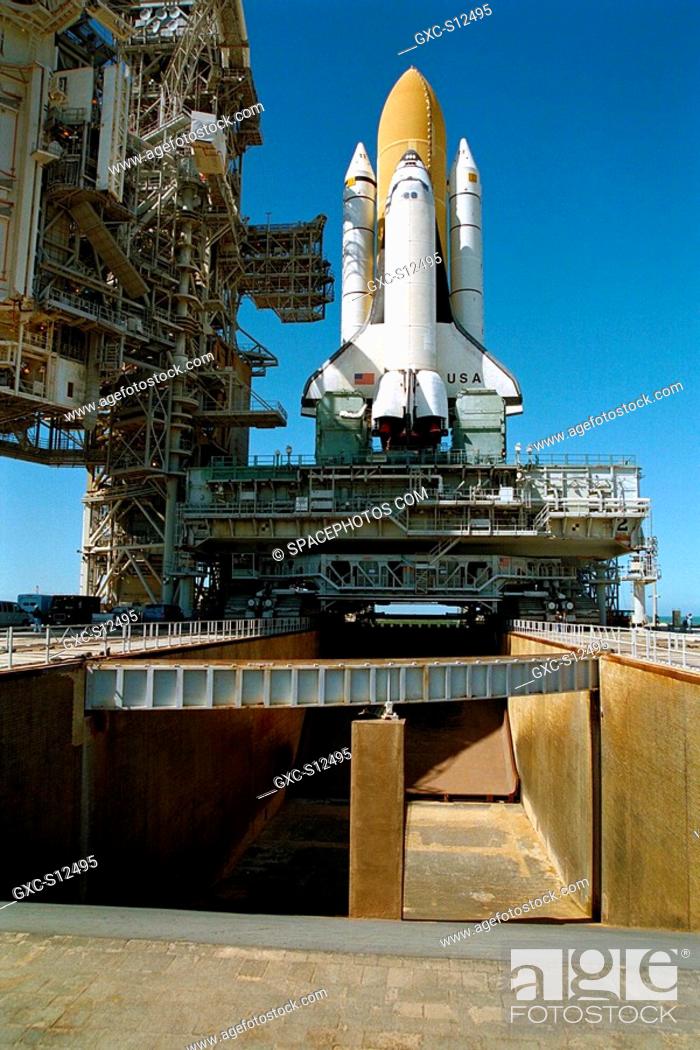 Space Shuttle Columbia rolls out to launch pad on crawler for STS-75 Photo Print 