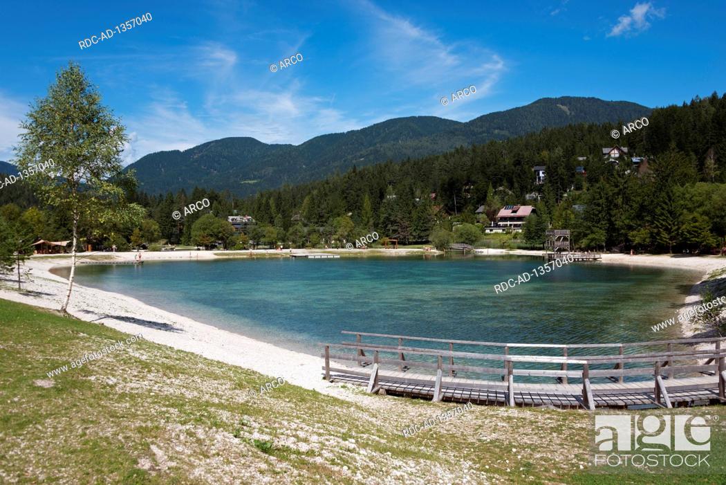 Stock Photo: Lake Jasna, Kranjska Gora, Kronau, Savetal, Upper Carniola, Slovenia, Krainerberg.
