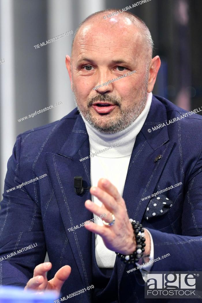 Stock Photo: Former football player and Coach of Bologna football team Sinisa Mihajlovic attends at the tv show 'Porta a porta' , Rome, ITALY-03-02-2021.