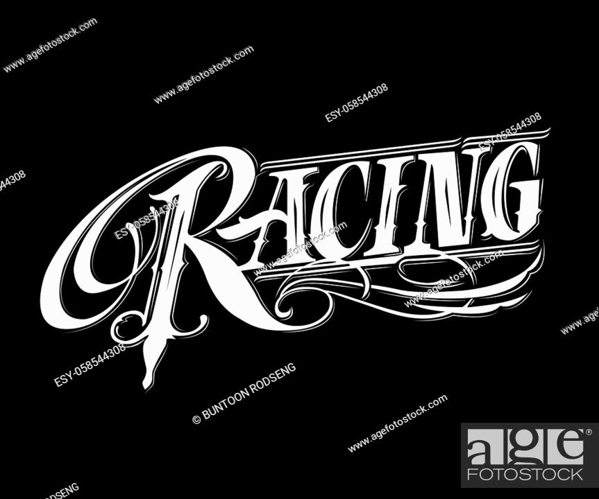 Vector: Racing vintage style, Vector illustration in flat style for print or web.