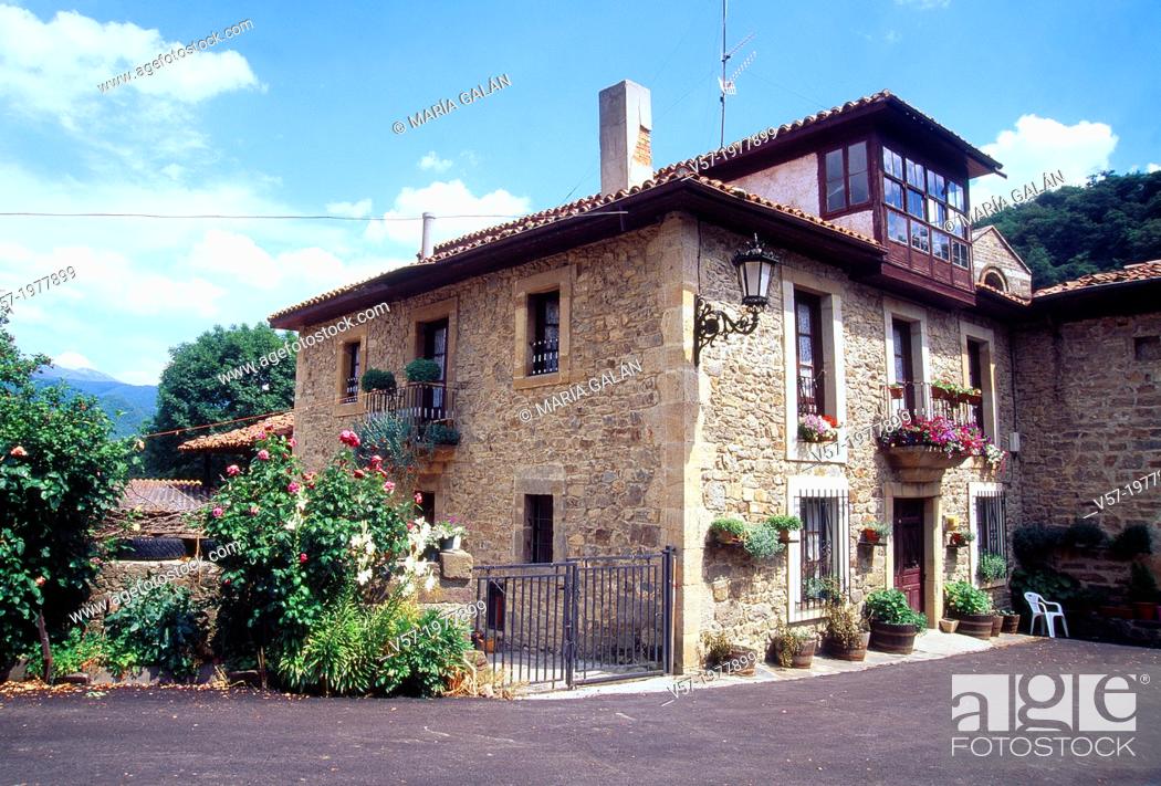 Stock Photo: Typical house. Piasca, Cantabria, Spain.