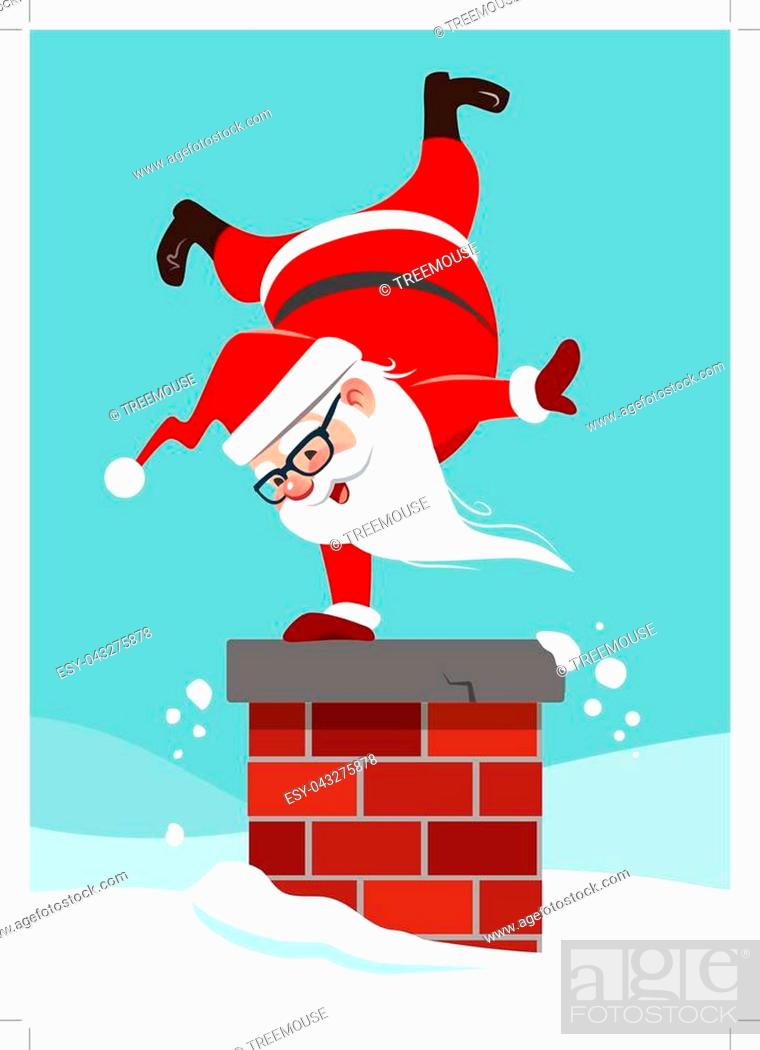 Vector cartoon character illustration of cute funny Santa Claus doing a  handstand on chimney, Stock Vector, Vector And Low Budget Royalty Free  Image. Pic. ESY-043275878 | agefotostock