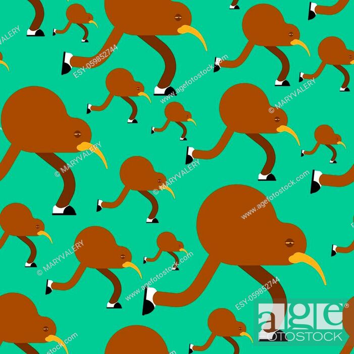 Kiwi bird cartoon pattern seamless. little bird run background, Stock  Vector, Vector And Low Budget Royalty Free Image. Pic. ESY-059852744 |  agefotostock