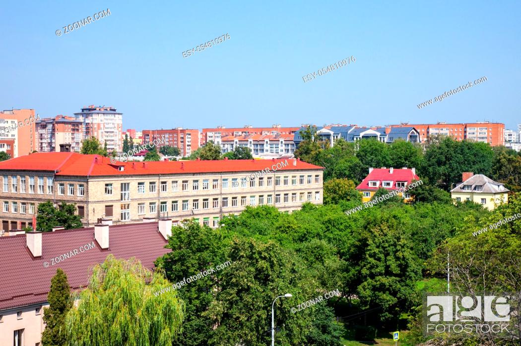 Stock Photo: Residential district in Kaliningrad (Russia). Leningradsky District. Top view.