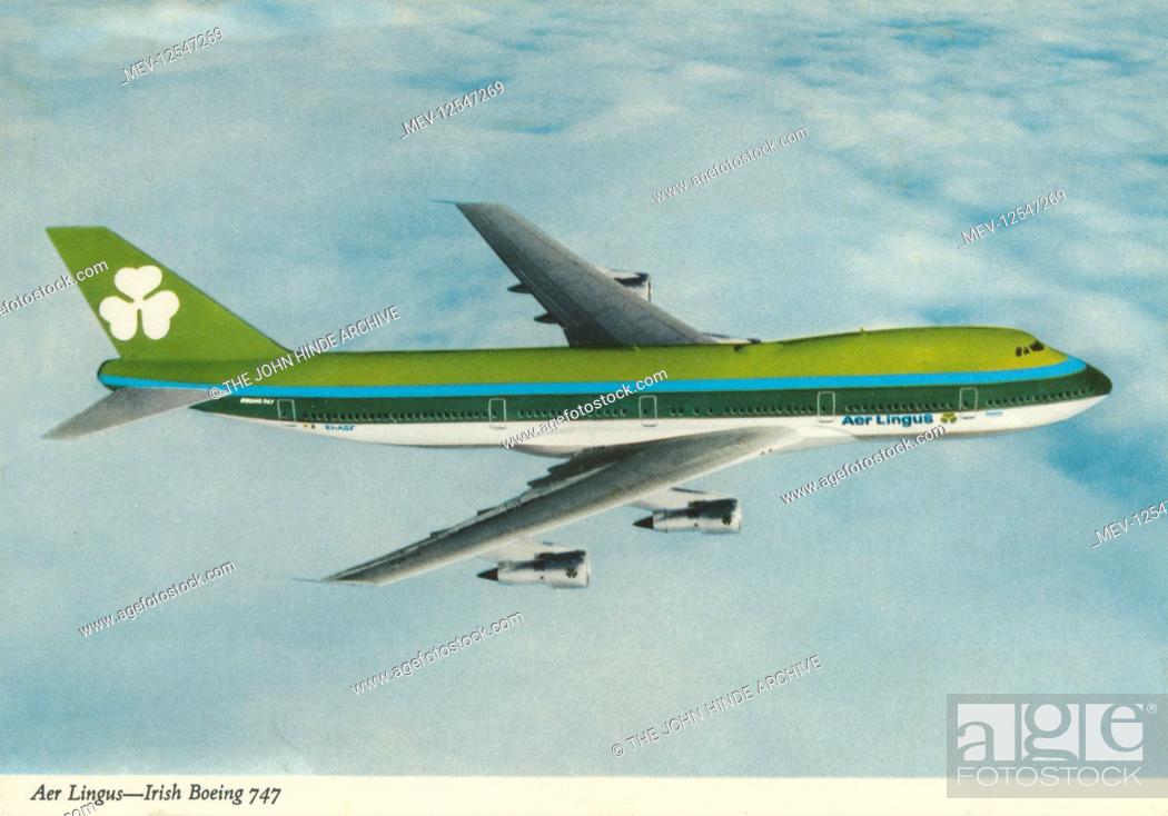 11/1973 ARTICLE 3 PAGES IRISH AER LINGUS AIRLINE BOEING 747 AIRLINER 