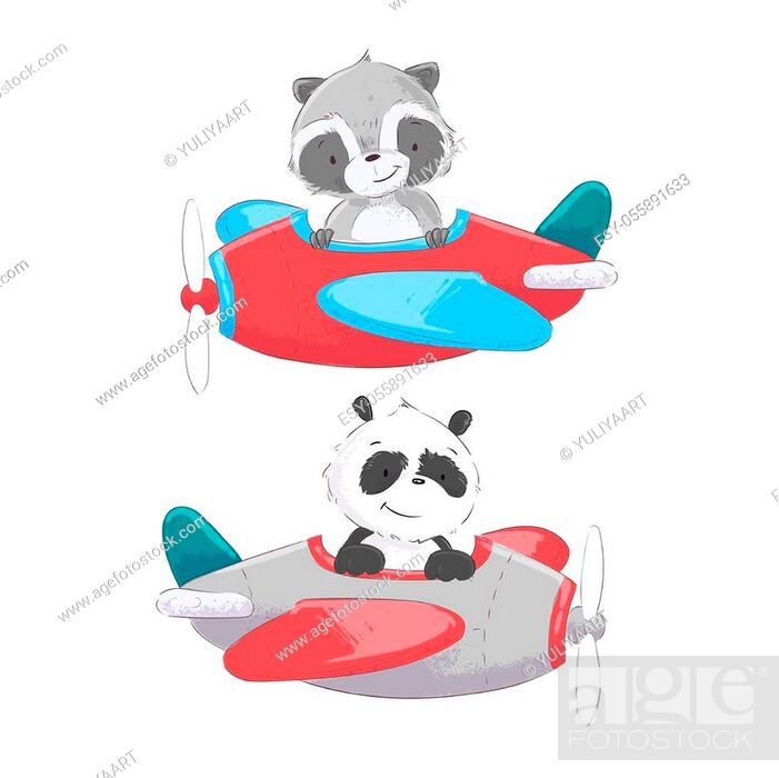 Cute cartoon illustration set air transport airplane helicopter and balloon  hand drawing style, Stock Vector, Vector And Low Budget Royalty Free Image.  Pic. ESY-055891633 | agefotostock