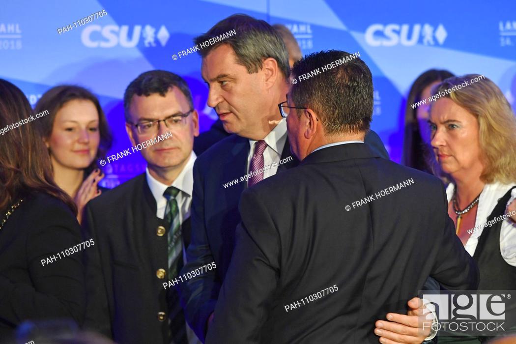 Stock Photo: Markus SOEDER (Prime Minister of Bavaria) and his cabinet members are at a loss and disappointed after the first extrapolation.