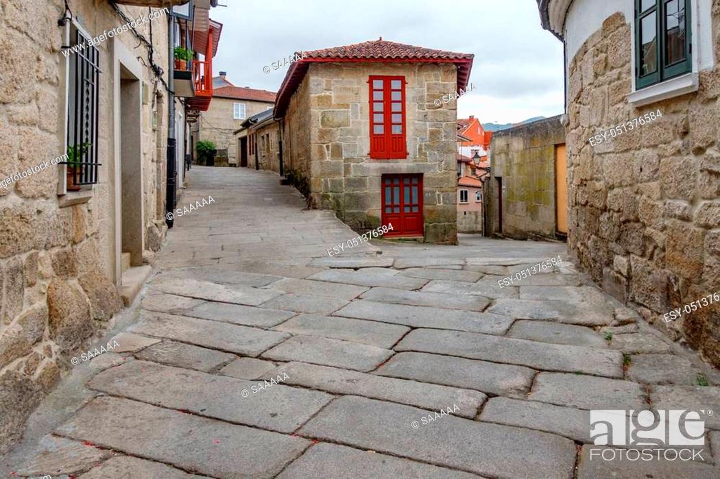 Stock Photo: Corner view in Allariz, a typical vintage village in Galicia.