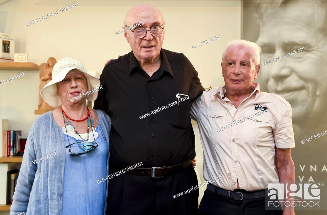 Stock Photo: Discussion meeting with (from left) Tatiana Bayeva, Pavel Litvinov and Viktor Fainberg, Soviet dissidents who protested in Red Square in 1968 against Soviet-led.