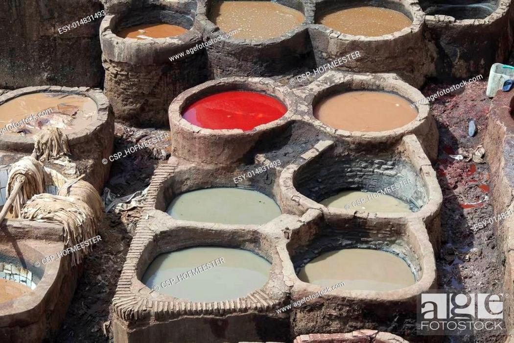 Stock Photo: Tannery in Fez.