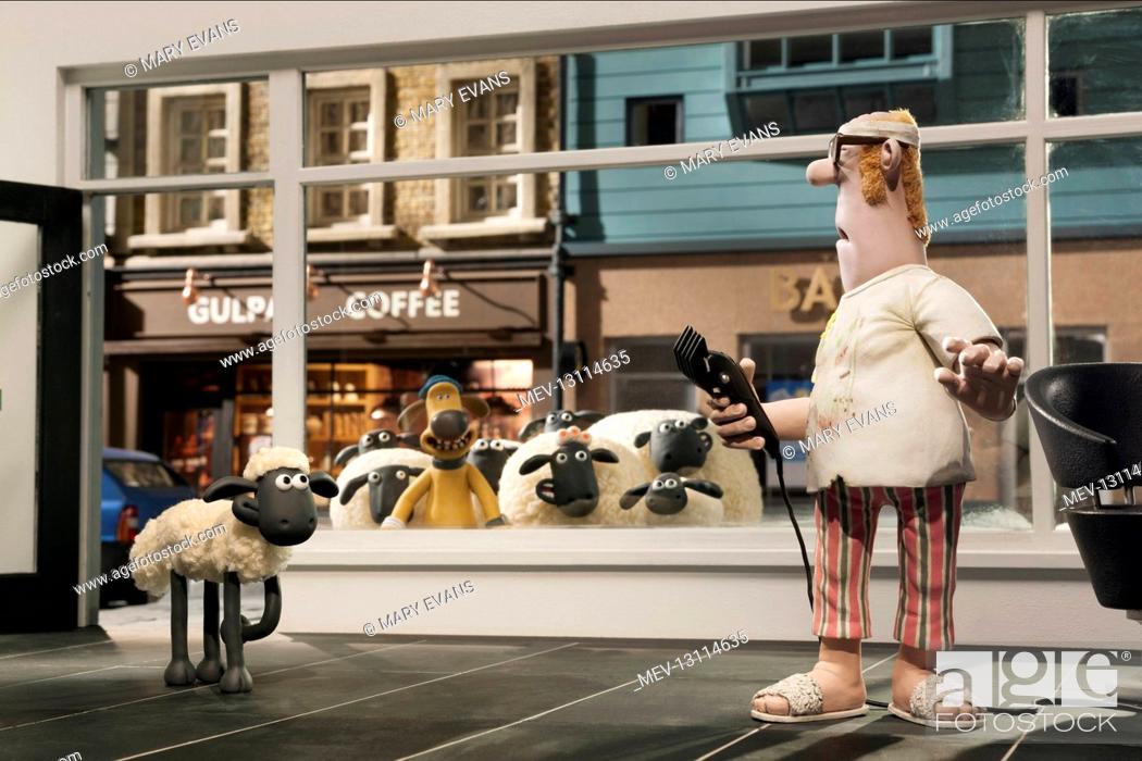 Stock Photo: Shaun, Bitzer & The Farmer Film: Shaun The Sheep Movie (UK/FR 2015) Director: Mark Burton & Richard Starzack 24 January 2015.