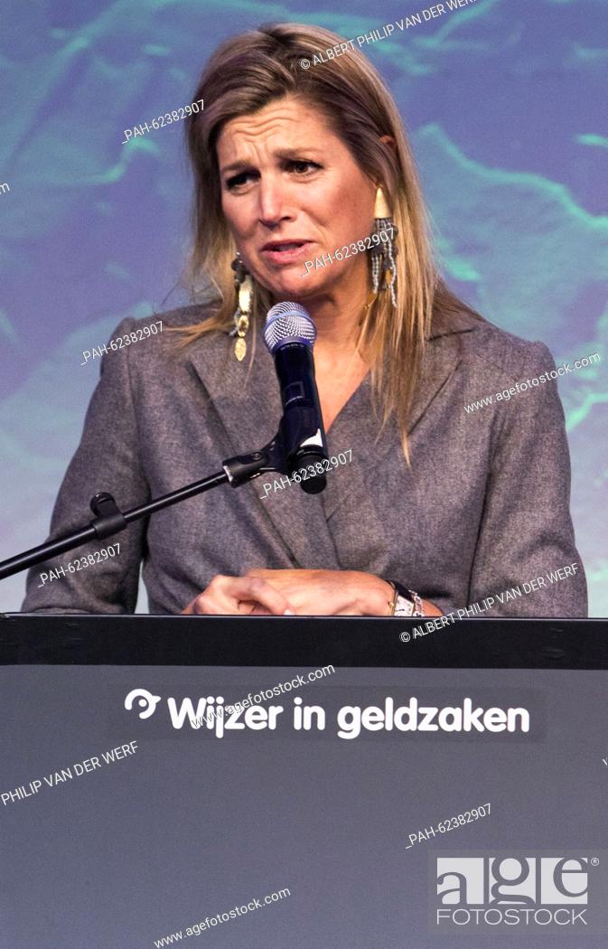 Stock Photo: Amsterdam, 06-10-2015 HM Queen Máxima HM Queen Máxima attends in the Tobacco Theater in Amsterdam the annual symposium of the platform Pointer in money matters.