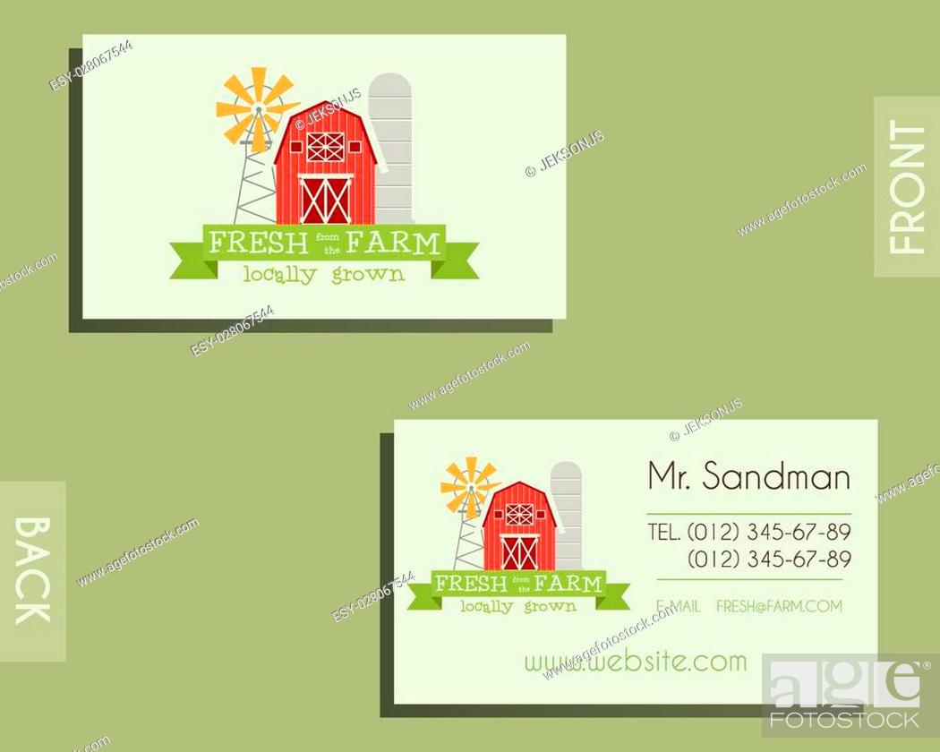 Eco, organic visiting card template. For natural shop, farm Inside Bio Card Template