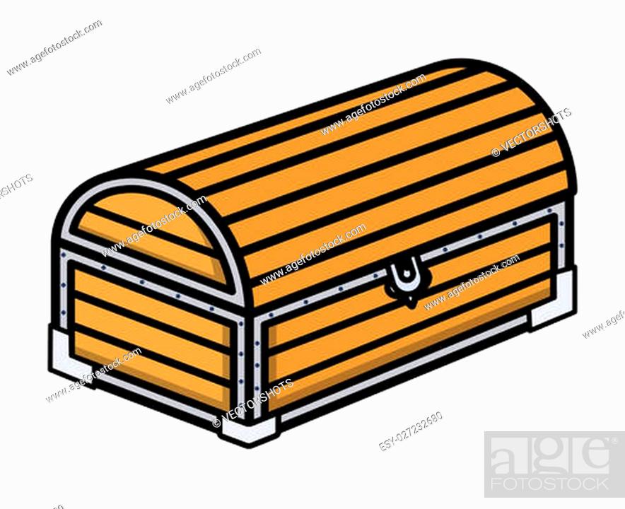 Drawing Art of Cartoon Ancient Pirate Treasure Box Vector Illustration,  Stock Vector, Vector And Low Budget Royalty Free Image. Pic. ESY-027232680  | agefotostock