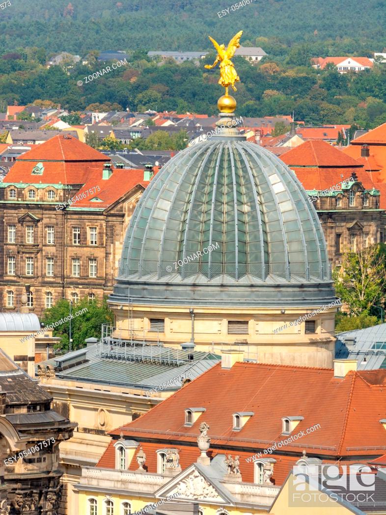 Stock Photo: Aerial view over the Academy of Fine Arts in Dresden.
