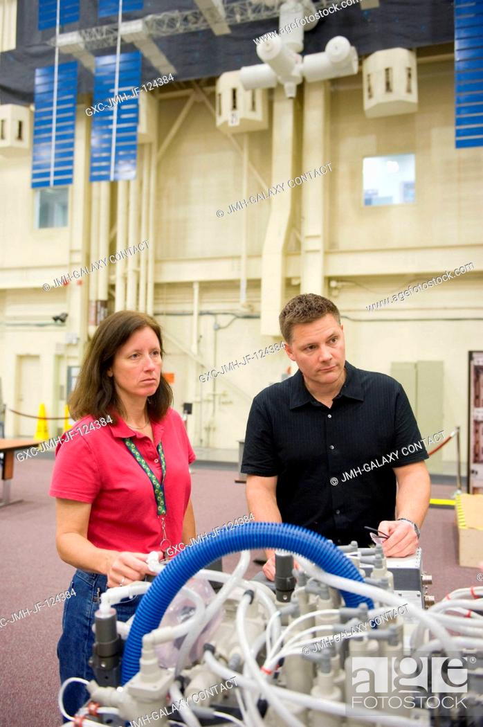 Stock Photo: NASA astronauts Doug Wheelock, Expedition 24 flight engineer and Expedition 25 commander; and Shannon Walker, Expedition 2425 flight engineer.