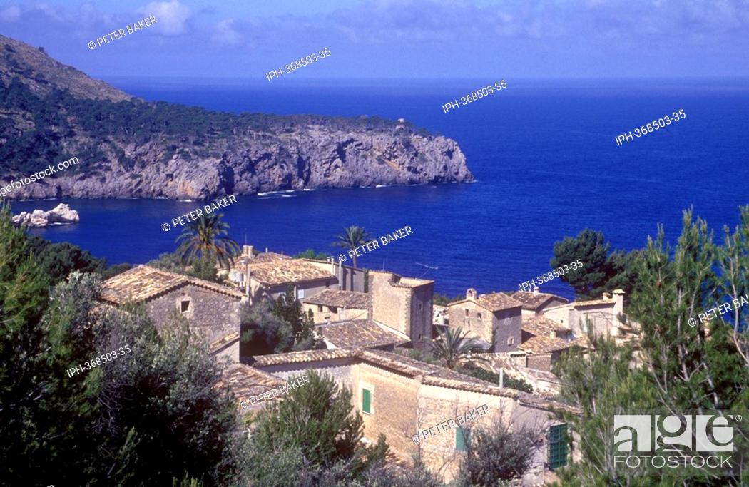 Stock Photo: Village of Deia set on the mountainous north west coast of Majorca.