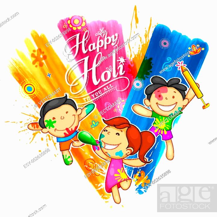 Happy holi card drawing Cut Out Stock Images & Pictures - Alamy-saigonsouth.com.vn