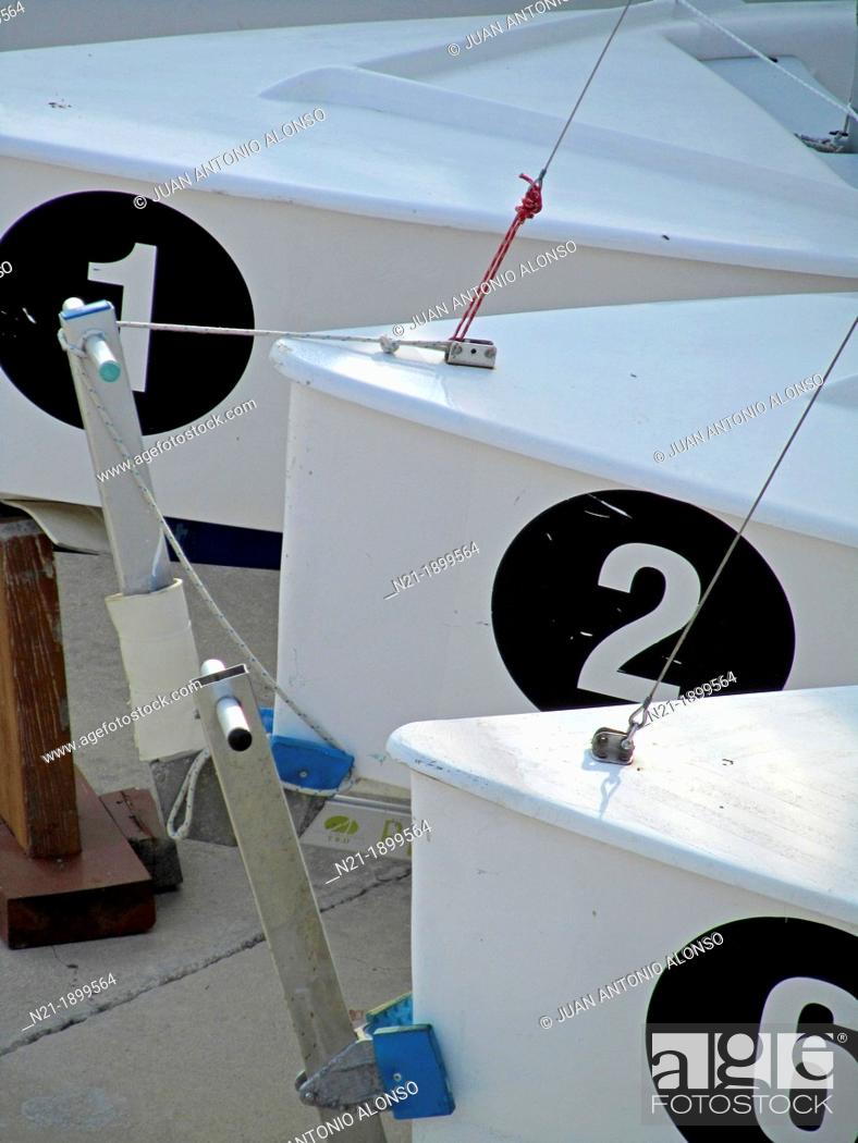 Stock Photo: Sailing boats, L'Ampolla, Tarragona, Catalonia, Spain, Europe.