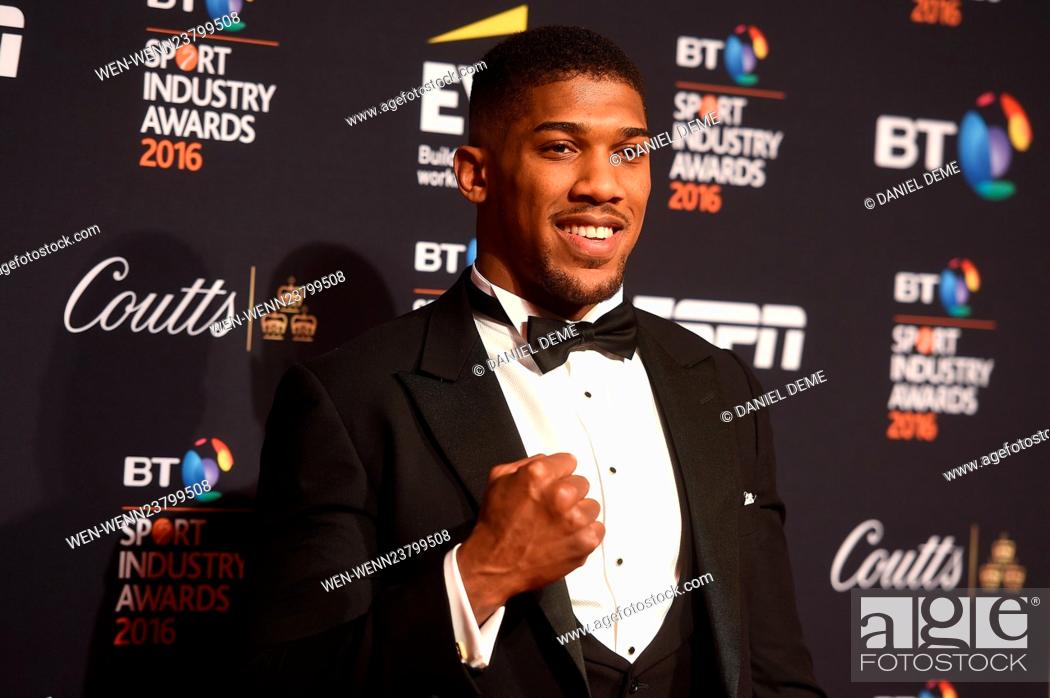 Stock Photo: BT Sports Industry Awards held at the Battersea Evolution - Arrivals. Featuring: Anthony Joshua Where: London, United Kingdom When: 28 Apr 2016 Credit: Daniel.