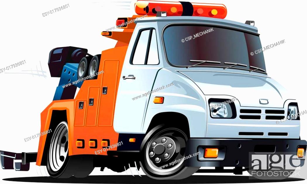 Cartoon tow truck, Stock Vector, Vector And Low Budget Royalty Free Image.  Pic. ESY-017936801 | agefotostock