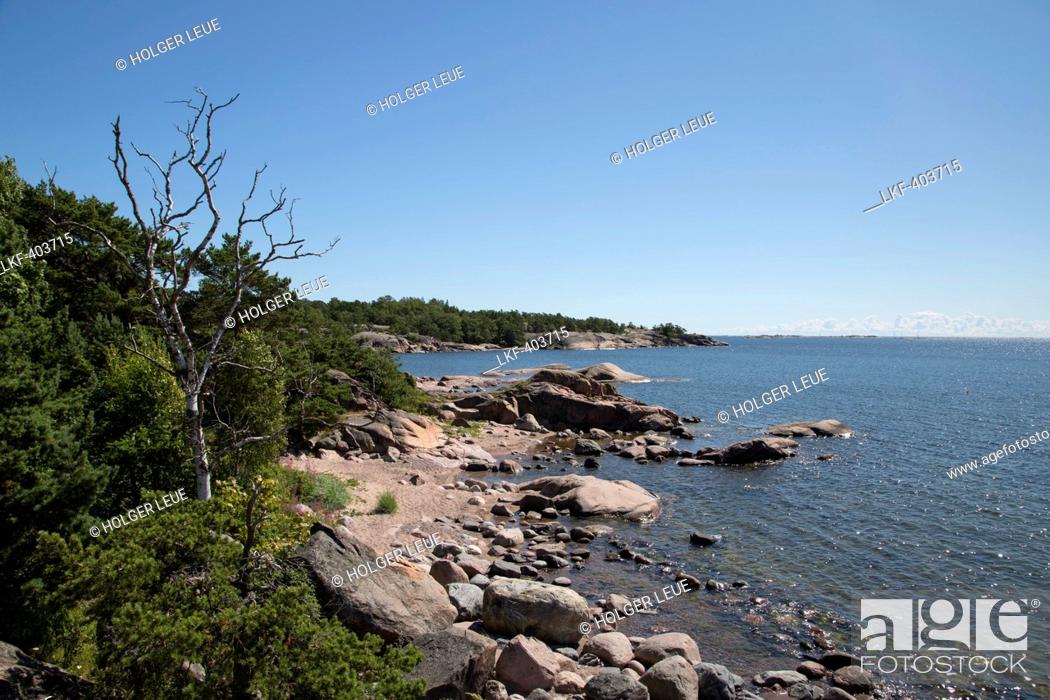 Stock Photo: Rocky coastline, Hanko, Southern Finland, Finland, Europe.