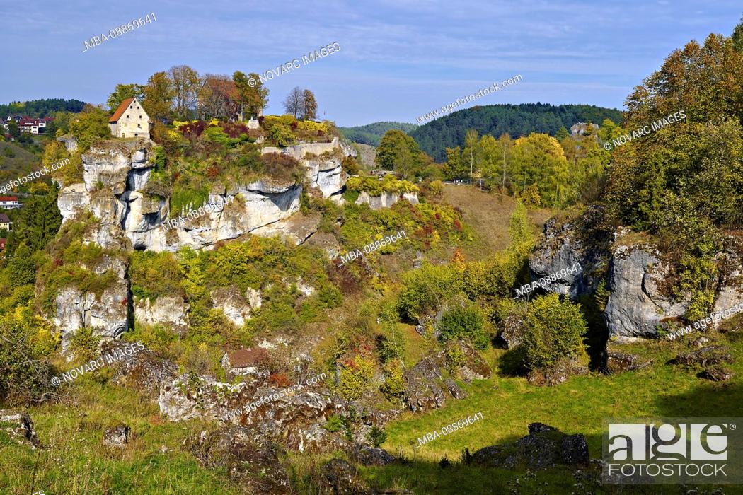 Stock Photo: Castle Pottenstein, Upper Franconia, Bavaria, Germany.