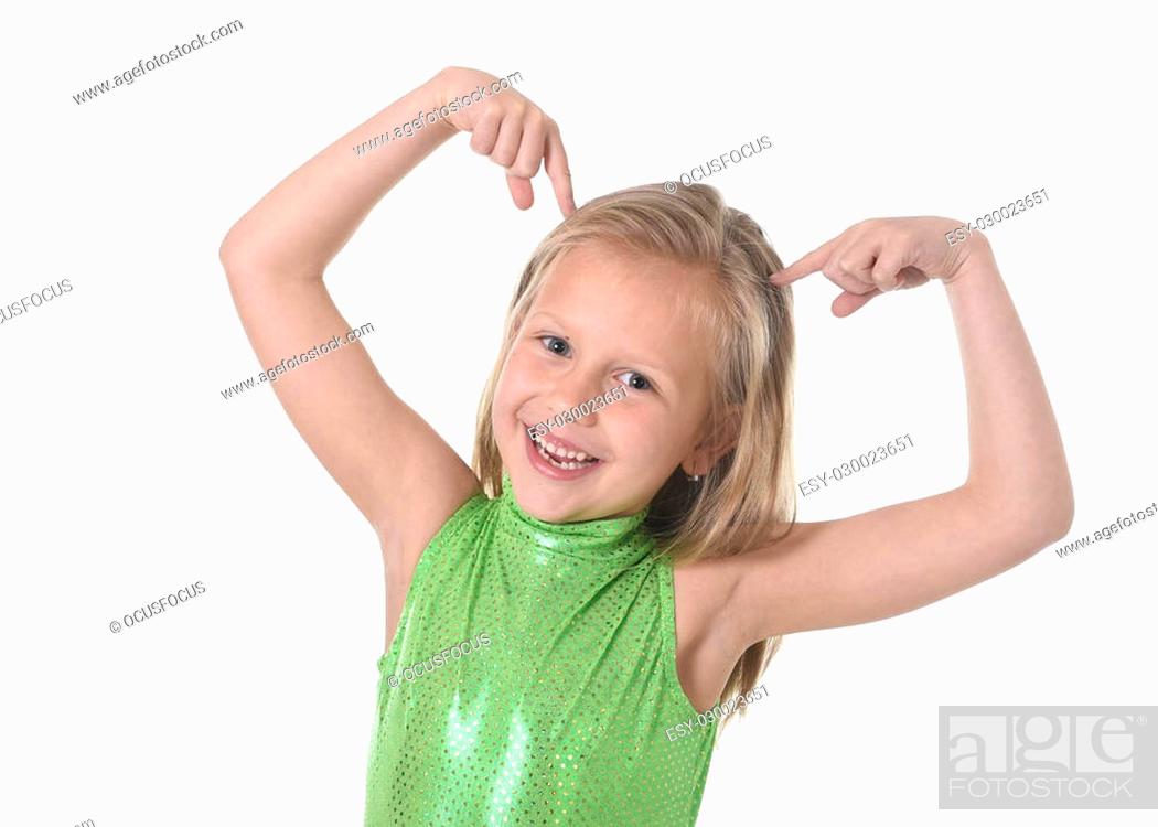 6 or 7 years old little girl with blond hair and blue eyes smiling happy  posing isolated on white..., Stock Photo, Picture And Low Budget Royalty  Free Image. Pic. ESY-030023651 | agefotostock