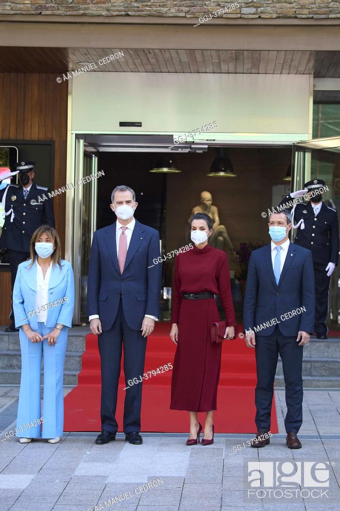 Stock Photo: King Felipe VI of Spain, Queen Letizia of Spain visit Town hall during 2 day State visit to Principality of Andorra at Comu de Andorra on March 25.