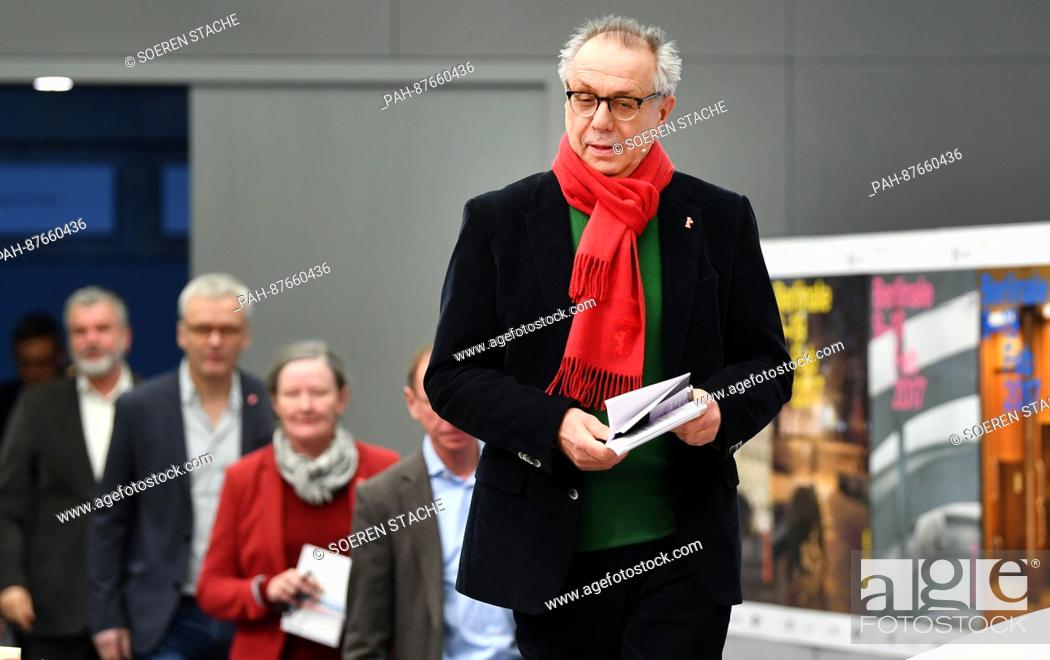 Stock Photo: The director of the International Film Festival in Berlin Peter Kosslick at a press conference on the topic of the programme of the 67th Berlinale in Berlin.