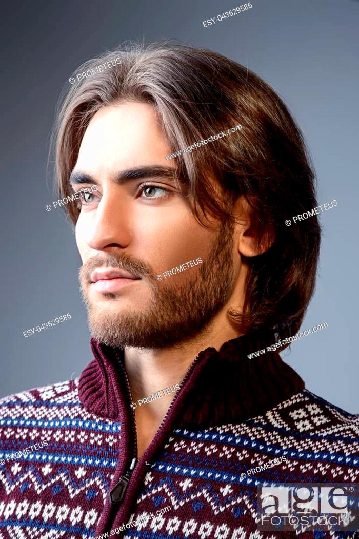Handsome man wearing winter pullover. Men's beauty, fashion, Stock Photo,  Picture And Low Budget Royalty Free Image. Pic. ESY-043629586 | agefotostock
