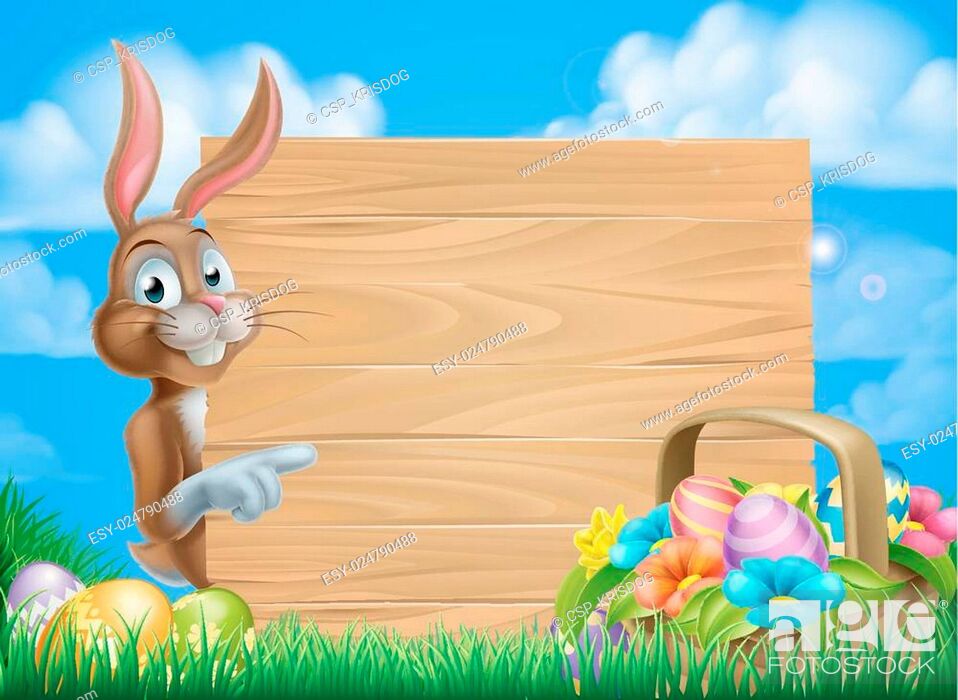 Easter Bunny Sign Background, Stock Vector, Vector And Low Budget Royalty  Free Image. Pic. ESY-024790488 | agefotostock