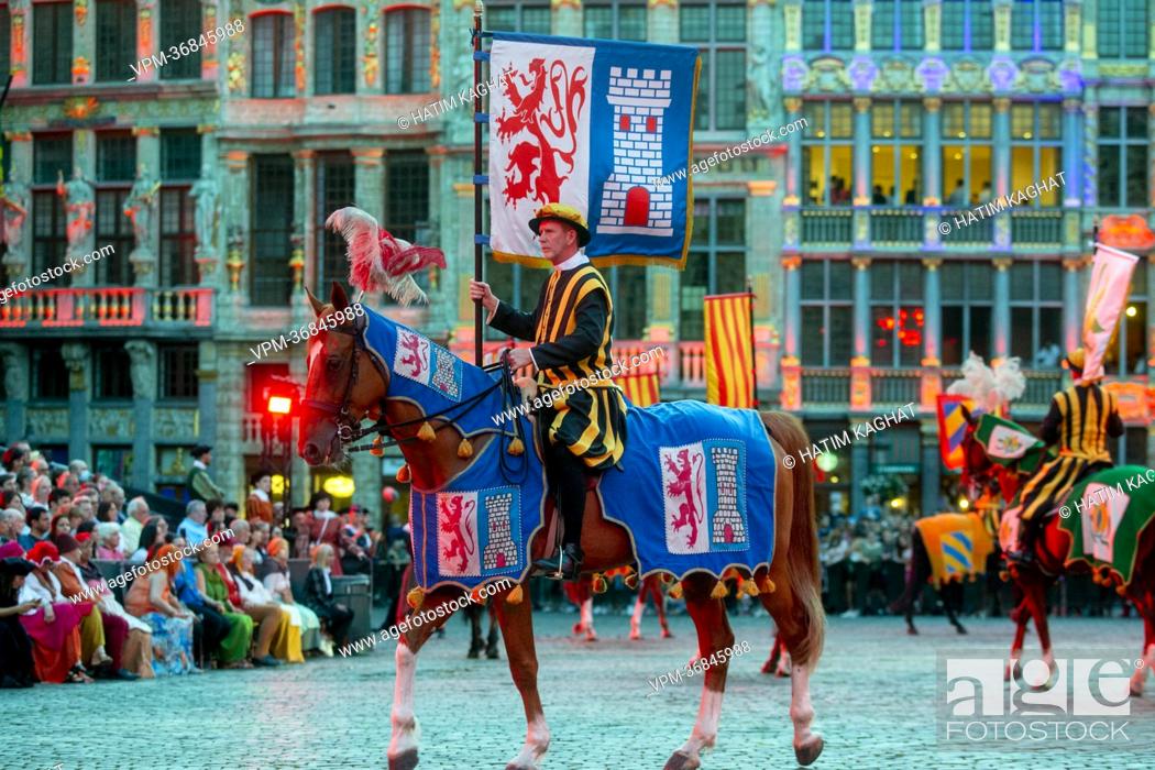 Stock Photo: Illustration picture shows the 'Ommegang Oppidi Bruxellensis' historical parade in the city center of Brussels, Wednesday 29 June 2022.