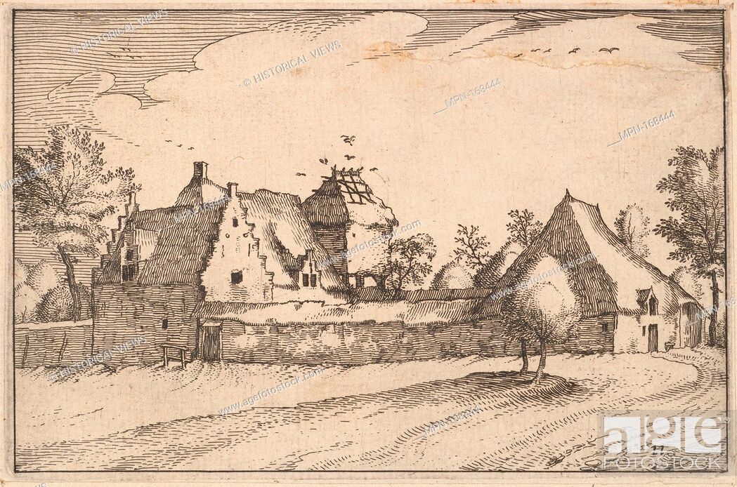 Stock Photo: Walled Farm from Regiunculae et Villae Aliquot Ducatus Brabantiae. Artist: Claes Jansz. Visscher (Dutch, Amsterdam 1586-1652 Amsterdam); Artist: After The.