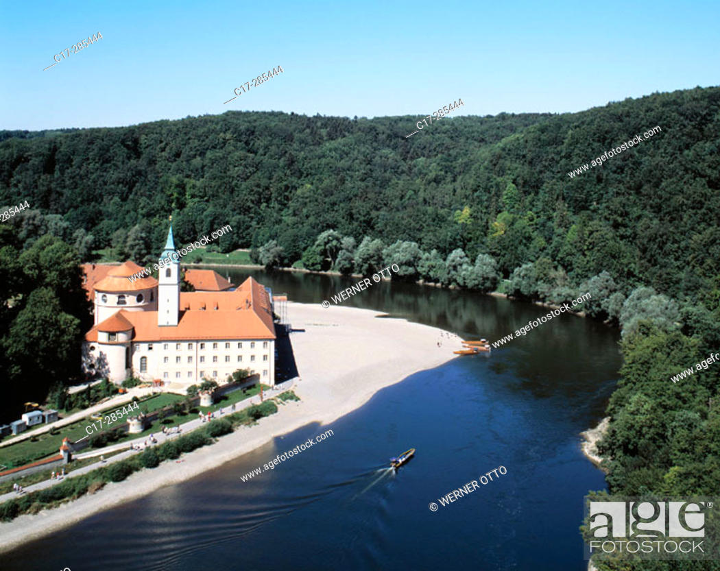 Stock Photo: Weltenburg monastery, Kelheim-Weltenbrug, Danube River, Bavaria, Germany.