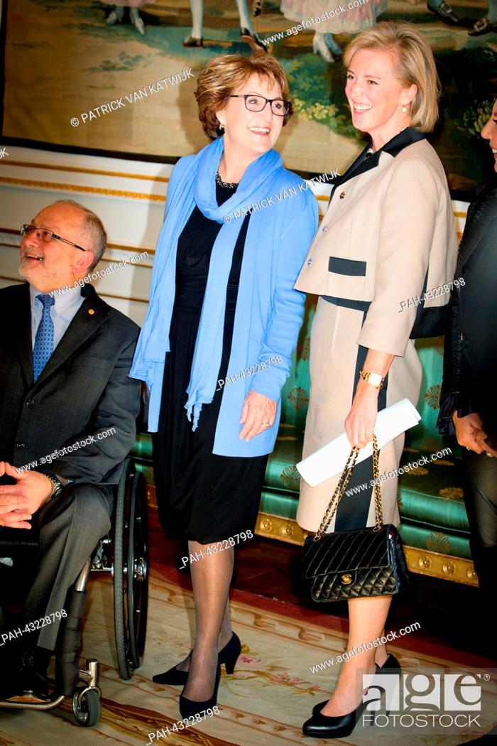 Stock Photo: Princess Margriet (C) of the Netherlands and Princess Astrid of Belgium attend a meeting of the Honorary Council of the International Paralympic Olympic.
