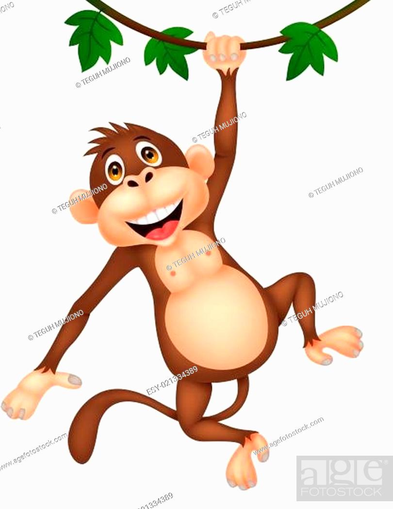 Cute monkey cartoon hanging, Stock Photo, Picture And Low Budget Royalty  Free Image. Pic. ESY-021334389 | agefotostock