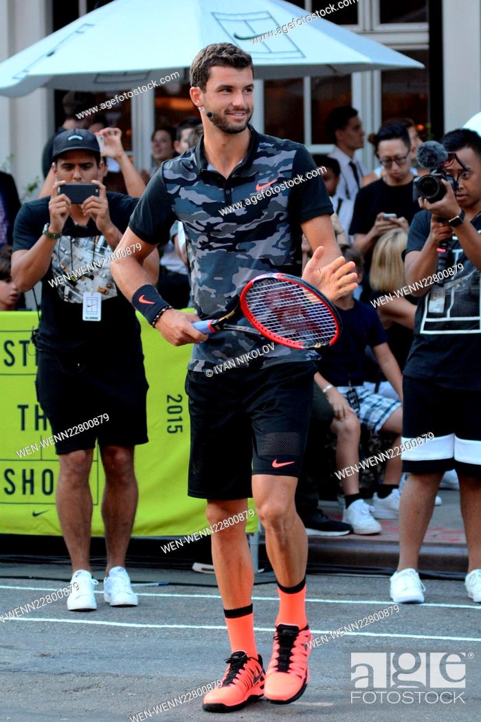 Nike's ""NYC Street Tennis"" Event Featuring: Grigor Dimitrov New York City, New York, Stock Photo, And Rights Image. WEN-WENN22800879 | agefotostock