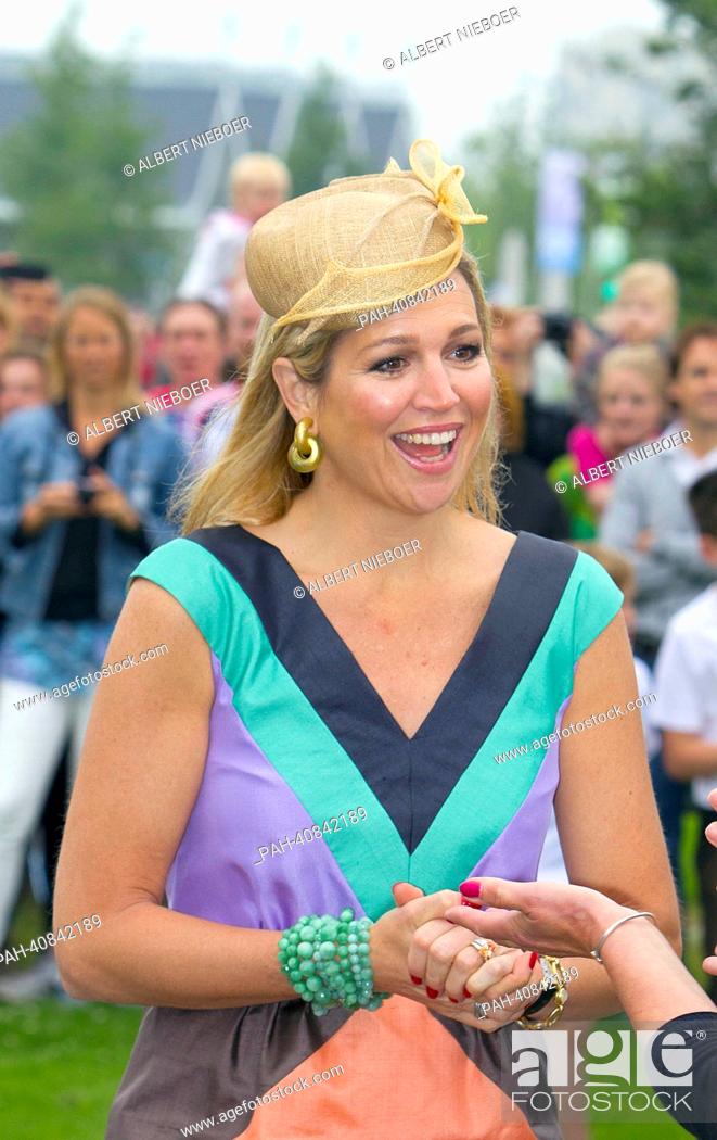 Stock Photo: Dutch Queen Maxima attends the opening of the Maxima Park in the neighborhood Leidsche Rijn in Utrecht, The Netherlands, 05 July 2013.