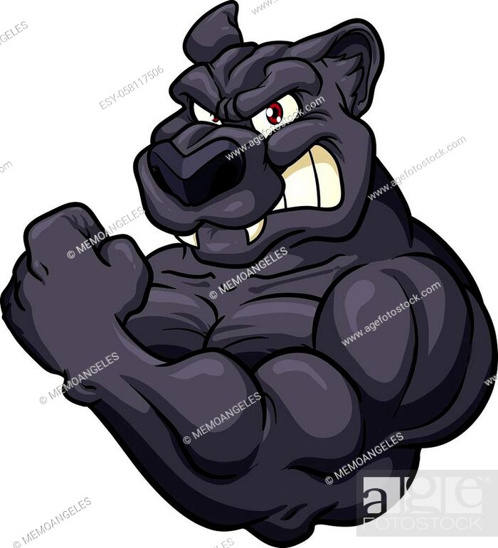 Strong cartoon black panther mascot. Vector clip art illustration with  simple gradients, Stock Vector, Vector And Low Budget Royalty Free Image.  Pic. ESY-058117506 | agefotostock