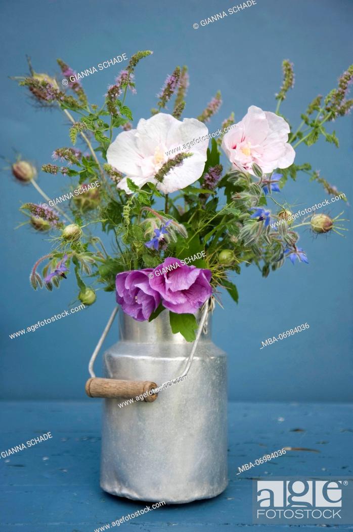 Stock Photo: Bouquet in a milk jug.