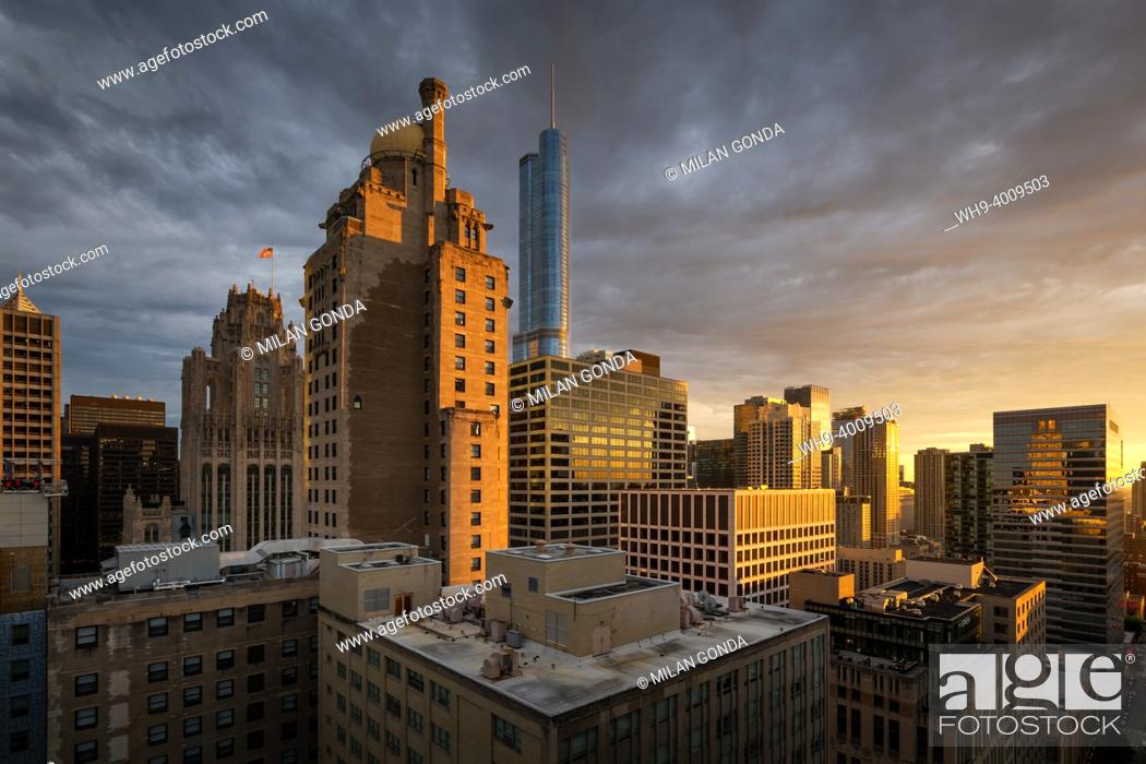 Stock Photo: InterContinental Hotel in Magnificent Mile, Chicago.