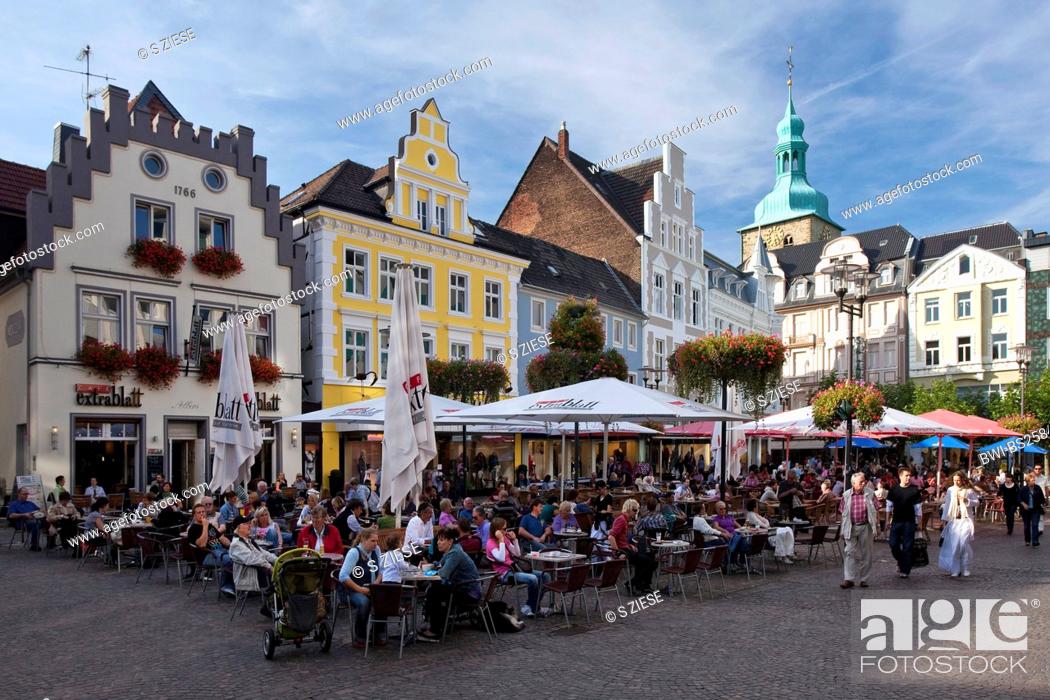Stock Photo: old city with market place with church St Peter, Germany, North Rhine-Westphalia, Ruhr Area, Recklinghausen.