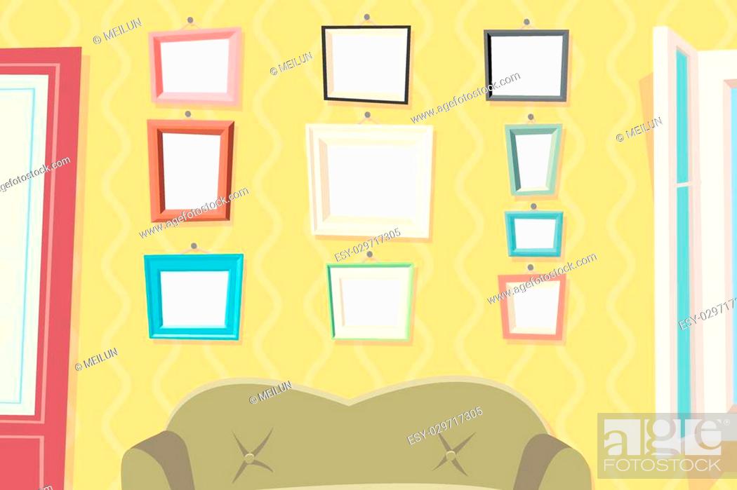 Vintage Cartoon Photo Picture Painting Drawing Frame Template Icon Set  Stylish Wall Apartment Living..., Stock Vector, Vector And Low Budget  Royalty Free Image. Pic. ESY-029717305 | agefotostock