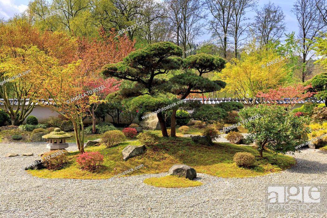 Japanese Garden In Spring Kare San Sui, Dry Landscape Garden Description