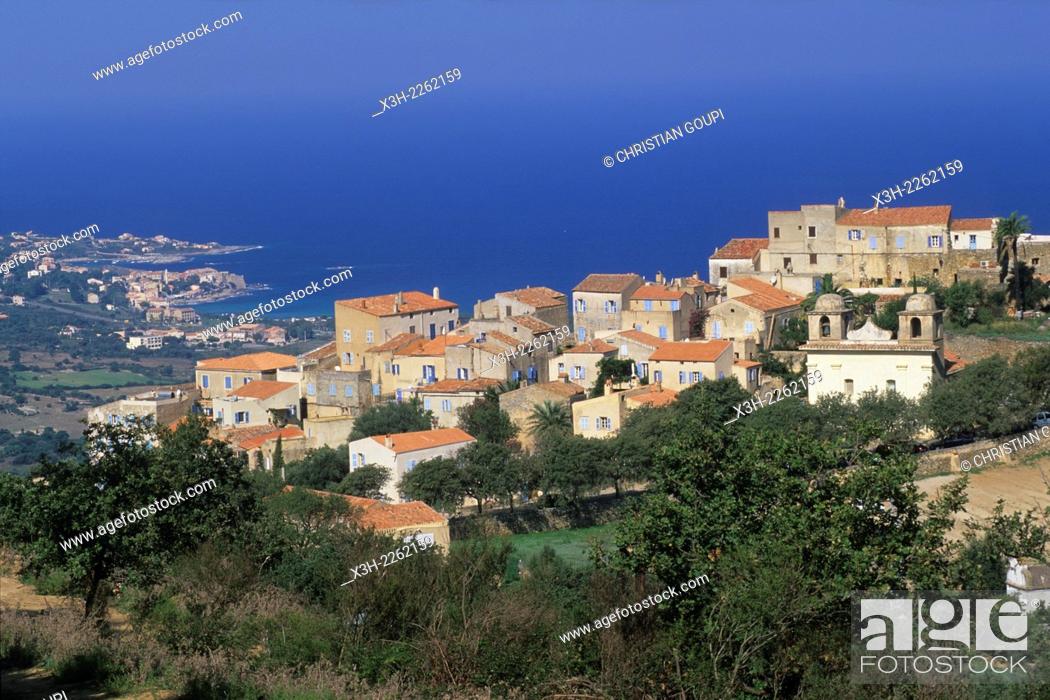 Stock Photo: Pigna, village of the Balagne region, Upper Corsica, Northern Corsica, France, Europe.