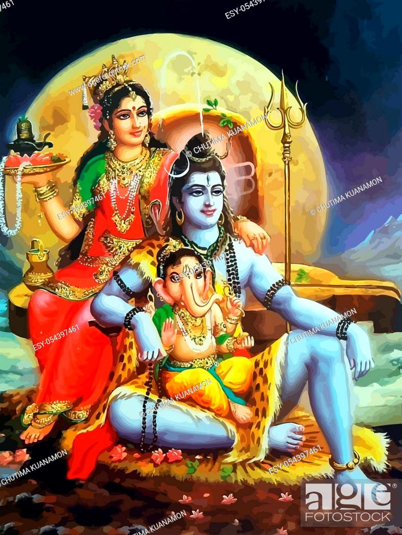 Saraswati holy hinduism power lord shiva spiritual ganesha moon  illustration, Stock Photo, Picture And Low Budget Royalty Free Image. Pic.  ESY-054397461 | agefotostock
