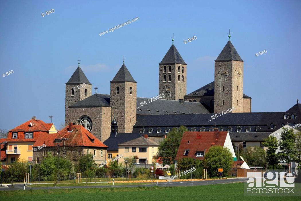 Stock Photo: Muensterschwarzach Benedictine Abbey in Schwarzach, district of Kitzingen, Lower Franconia, Bavaria, Germany, Europe.