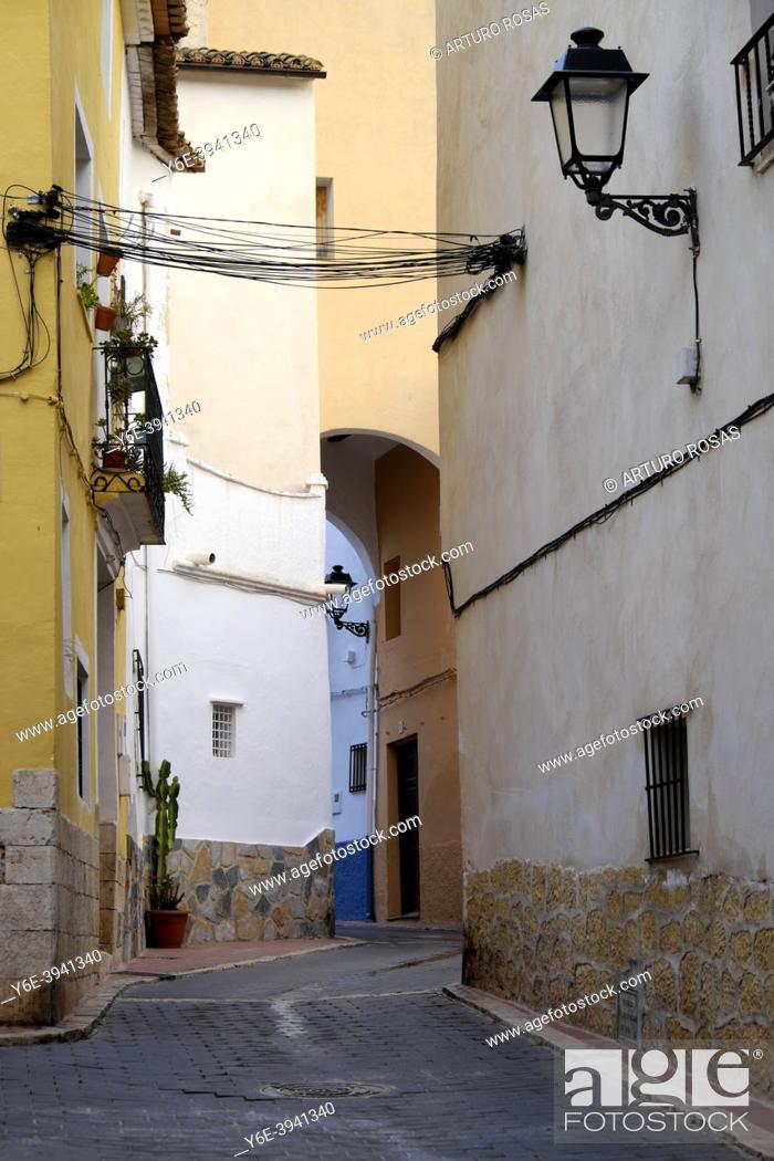 Stock Photo: Street in Polop de la Marina, Alicante, Community of Valencia.