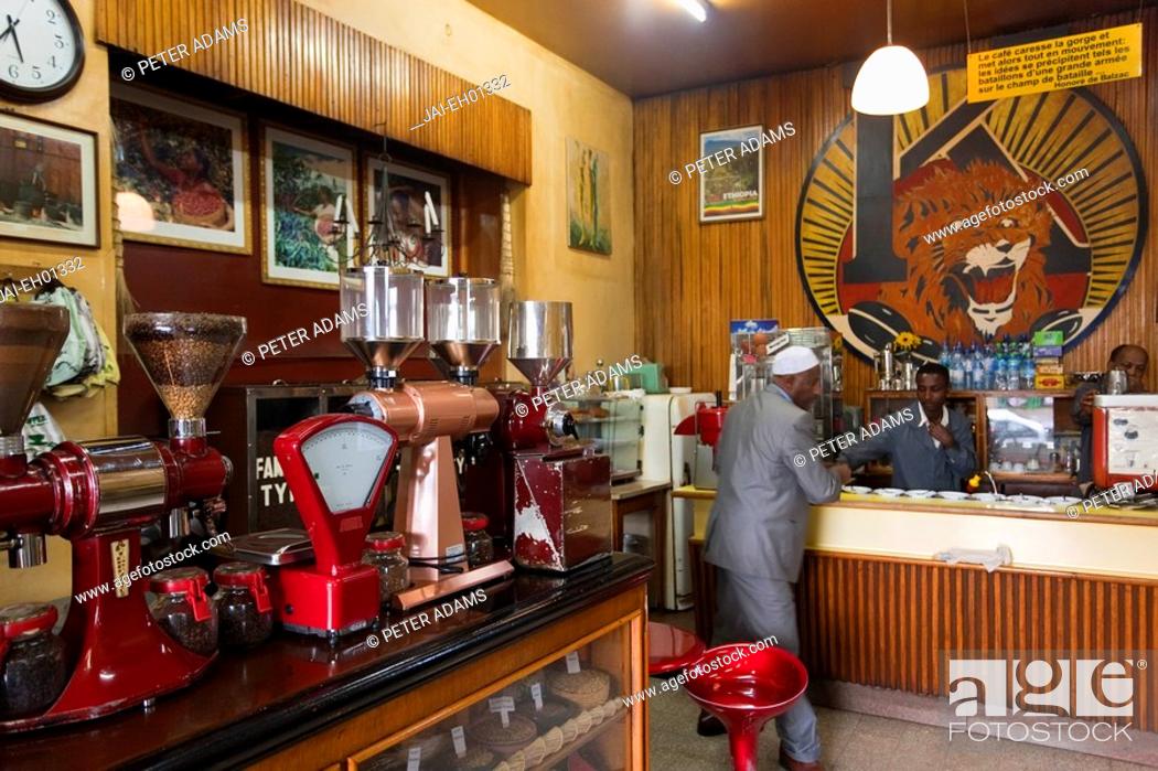 Tomoca coffee shop, Addis Ababa, Ethiopia, Stock Photo, Picture And Rights  Managed Image. Pic. JAI-EH01332 | agefotostock